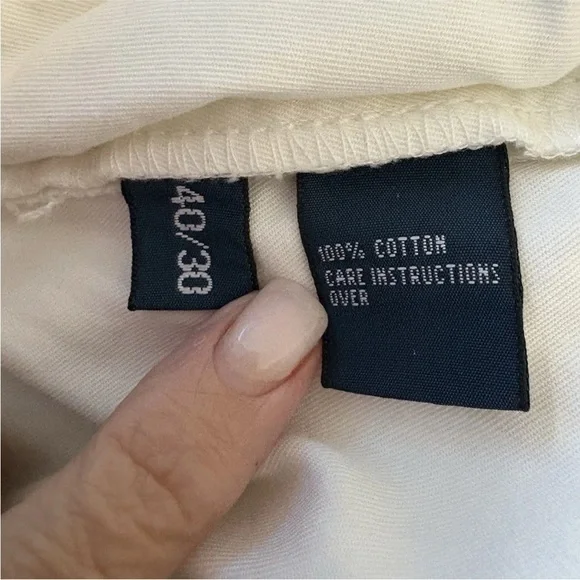 NWT Polo‎ Ralph Lauren White CottonVarsity Pants Men’s Size 40X30